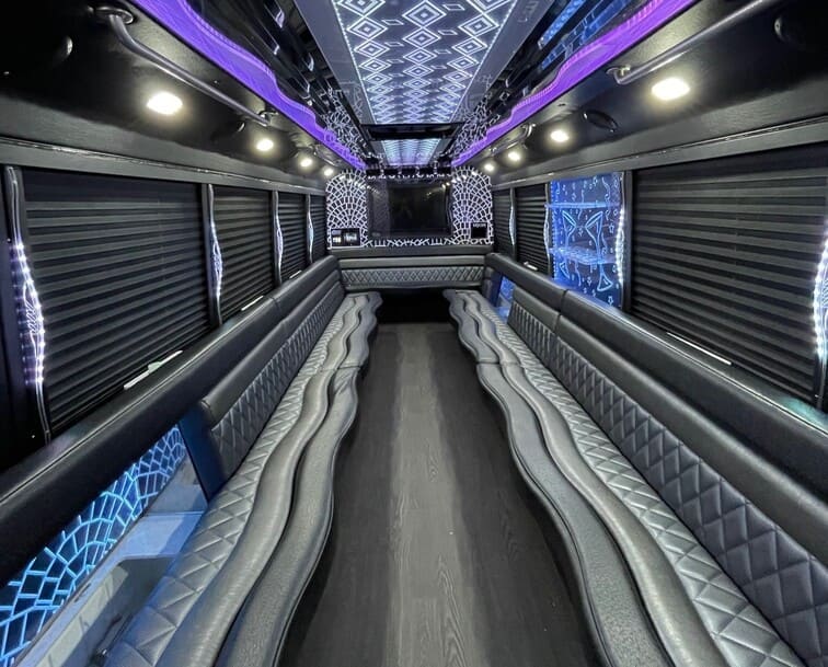 Knoxville 30 Passenger Party Bus White Interior